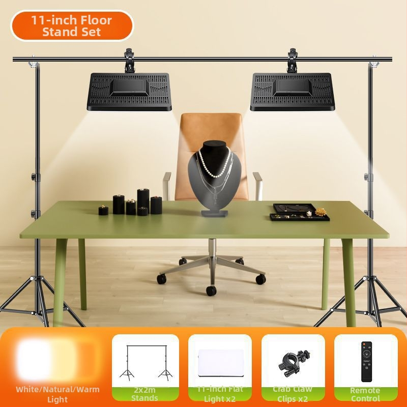 LED dopĺňajúce svetlo na šperky pre živé vysielanie a stolové still-life fotografovanie — tri teploty farieb, teplé svetlo 2700–3500K, pod 10W