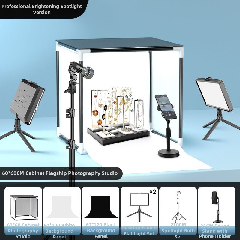 LED papildomas apšvietimas papuošalų fotografavimui — nešiojama fotostudija, 40W, trys šviesos temperatūros, stalinis naudojimas, švelnus be šešėlių apšvietimas