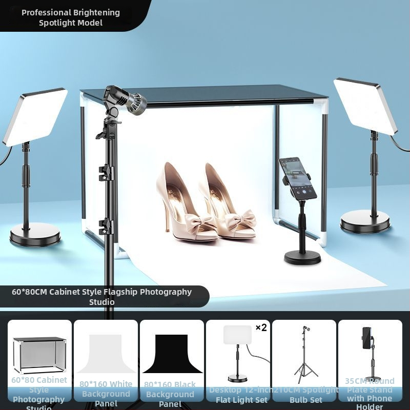 LED papildomas apšvietimas papuošalų fotografavimui — nešiojama fotostudija, 40W, trys šviesos temperatūros, stalinis naudojimas, švelnus be šešėlių apšvietimas