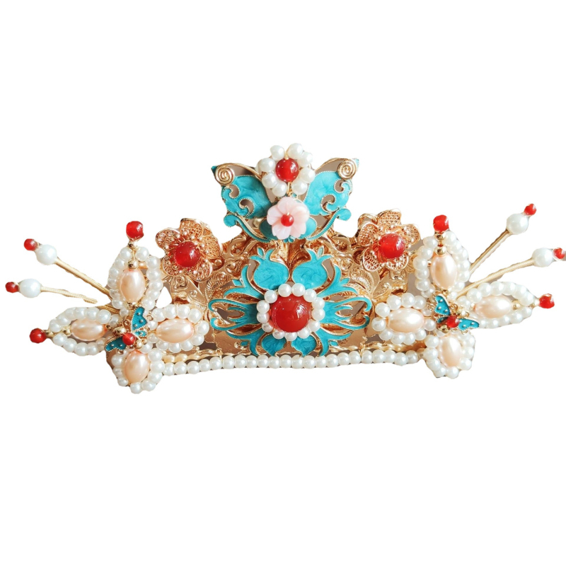 Juuksekroon, käsitsi valmistatud, metallist, värvi vastupidav viimistlus, retro naiselik stiil, kujundus: kroon, kohandamine saadaval