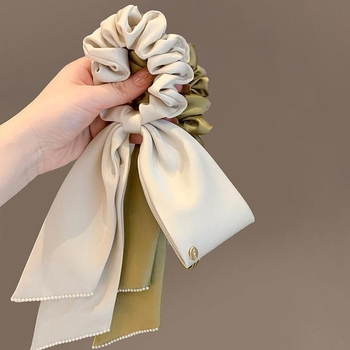 Scrunchie s francuskim stilom vrpce od satena, ručno izrađeno, visoka elastičnost, proljeće 2025