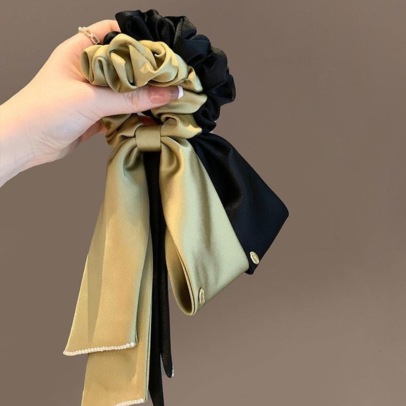 Scrunchie s francuskim stilom vrpce od satena, ručno izrađeno, visoka elastičnost, proljeće 2025