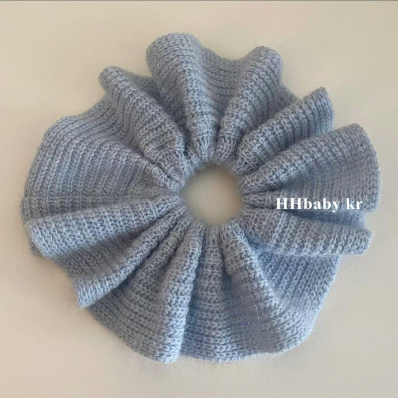 Gumica za kosu od pletene niti, ručna izrada, korejski stil, veliki cvjetni detalj