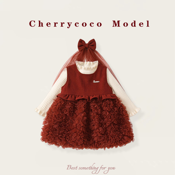 Cherrycoco haljina za djevojčice – princes stil bez rukava, Zima 2025, glavni materijal regenerirana celulozna vlakna 80%, podstava 100% pamuk, za djecu 3–8 godina
