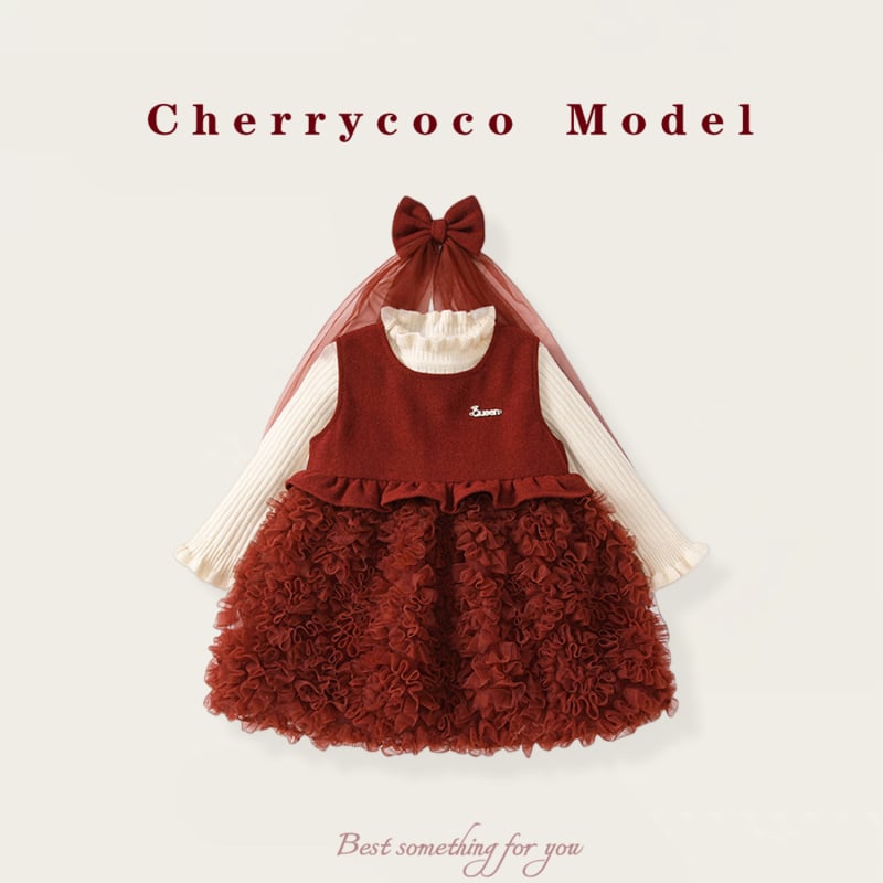 Cherrycoco haljina za djevojčice – princes stil bez rukava, Zima 2025, glavni materijal regenerirana celulozna vlakna 80%, podstava 100% pamuk, za djecu 3–8 godina