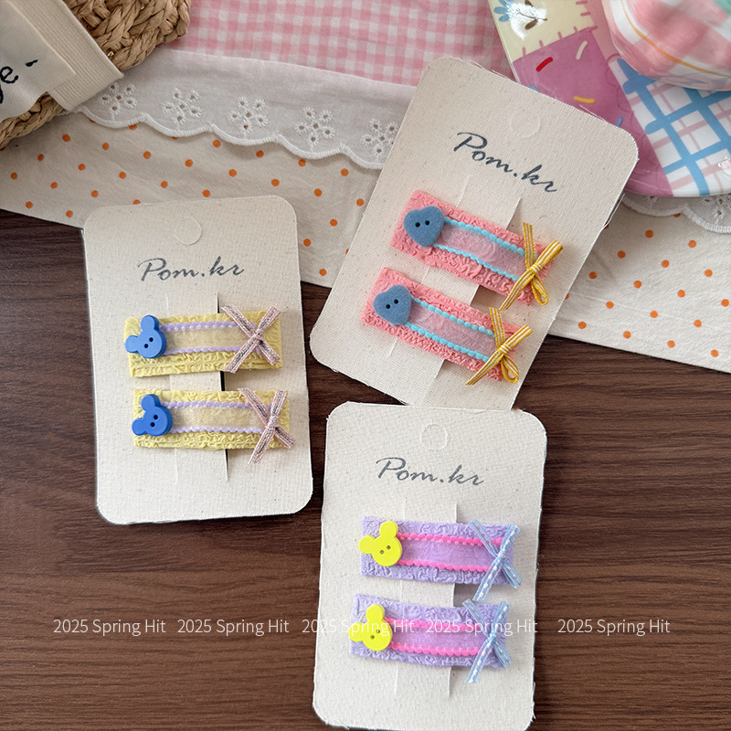 Hajkiegészítő - koreai stílus, textil anyagú, oldalsó csipesz, kézzel készített, nők számára