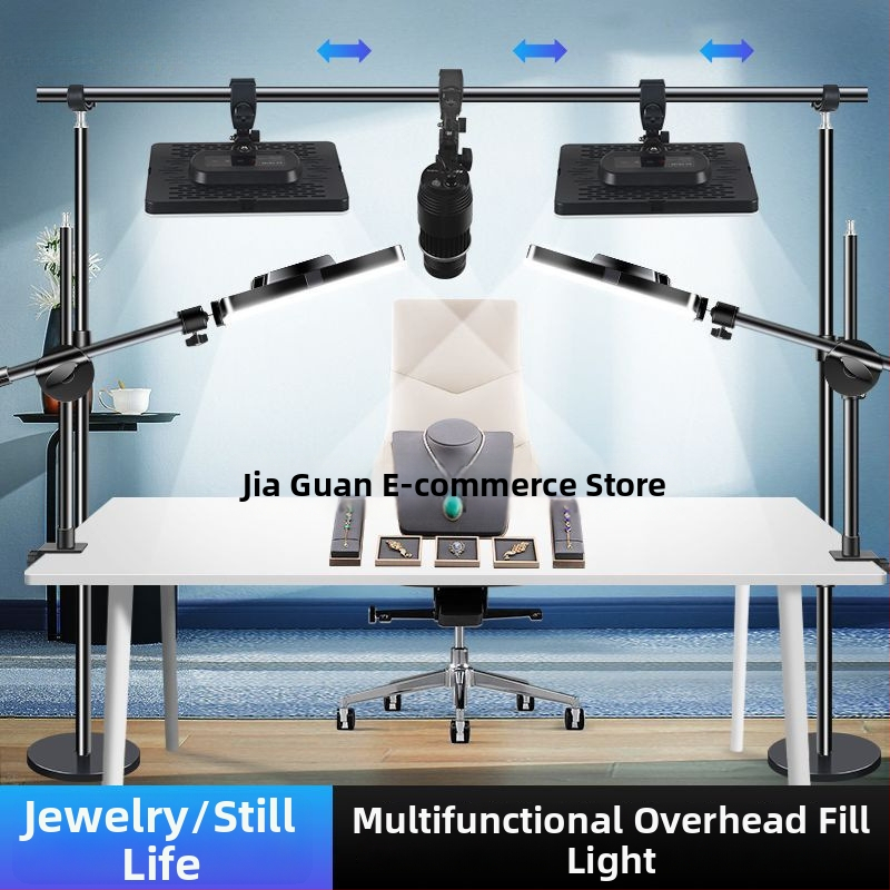 LED papildgaismas risinājums galda fotografijai un tiešraidei, trīs gaismas temperatūras, zem 10W