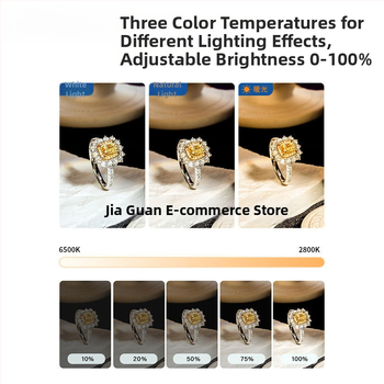 LED papildgaismas risinājums galda fotografijai un tiešraidei, trīs gaismas temperatūras, zem 10W