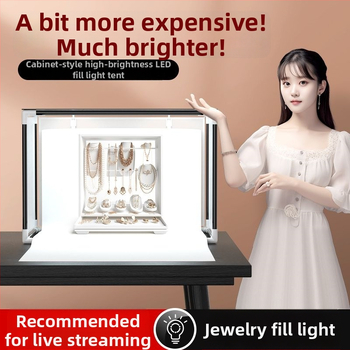 LED apgaismojums rotaslietu fotografēšanai – pārnēsājams fotostudija, 40W, trīs krāsu temperatūras, uz galda lietošanai