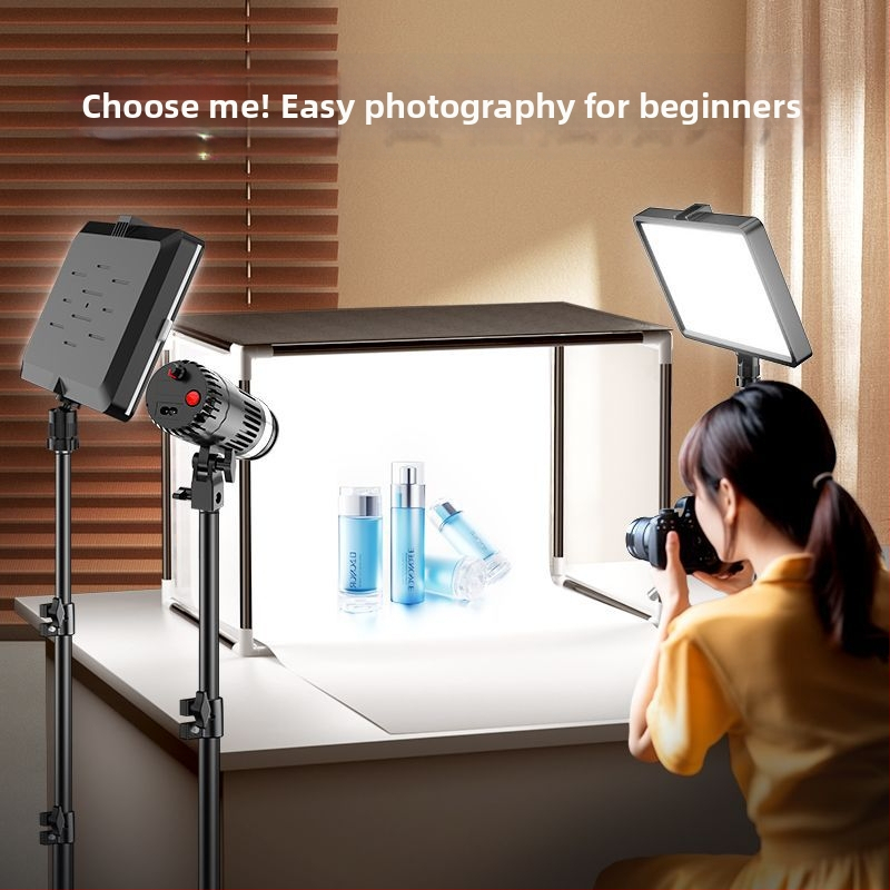 LED apgaismojums rotaslietu fotografēšanai – pārnēsājams fotostudija, 40W, trīs krāsu temperatūras, uz galda lietošanai