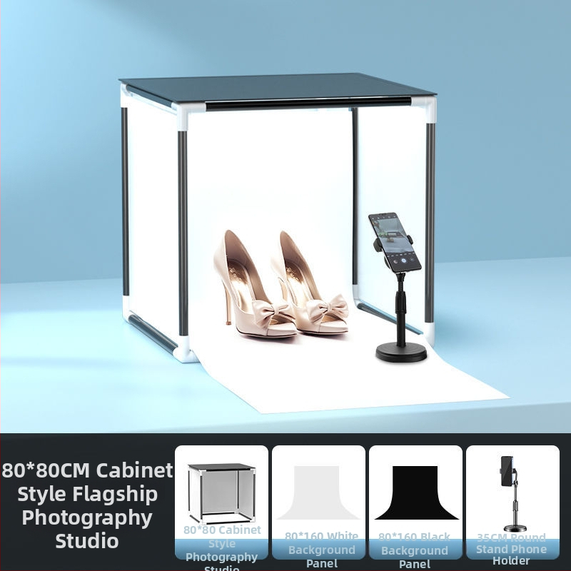 LED apgaismojums rotaslietu fotografēšanai – pārnēsājams fotostudija, 40W, trīs krāsu temperatūras, uz galda lietošanai