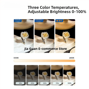 LED papildgaismas risinājums galda fotografijai un tiešraidei, trīs gaismas temperatūras, zem 10W