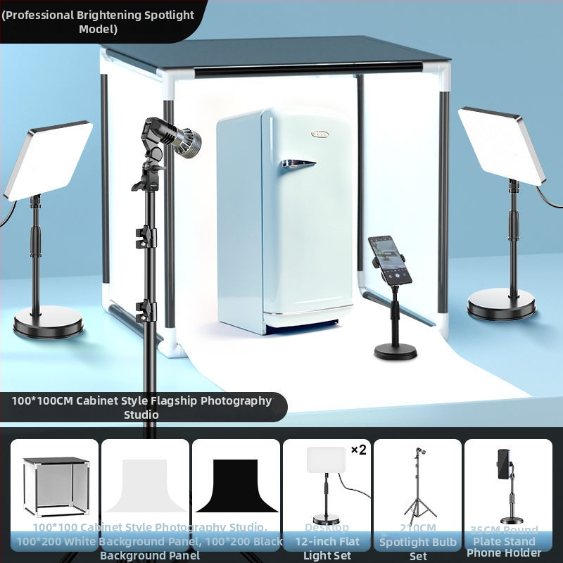LED apgaismojums rotaslietu fotografēšanai – pārnēsājams fotostudija, 40W, trīs krāsu temperatūras, uz galda lietošanai