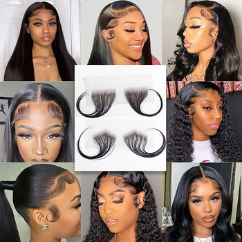 Microgus Reāli cilvēka matu bangs – priekšējās matu līnijas līmējums, elpojošs, ultra plāns, neredzams, roku adīts