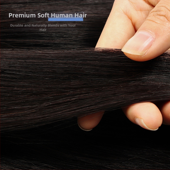 Microgus Reāli cilvēka matu bangs – priekšējās matu līnijas līmējums, elpojošs, ultra plāns, neredzams, roku adīts