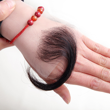 Microgus Reāli cilvēka matu bangs – priekšējās matu līnijas līmējums, elpojošs, ultra plāns, neredzams, roku adīts