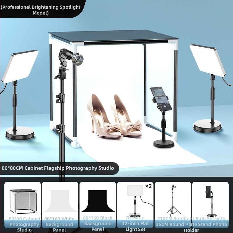 LED apgaismojums rotaslietu fotografēšanai – pārnēsājams fotostudija, 40W, trīs krāsu temperatūras, uz galda lietošanai