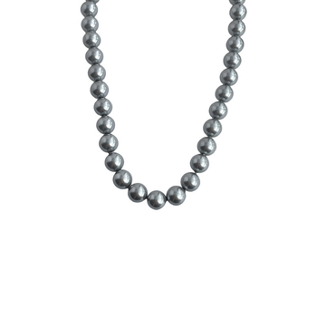 Mesterséges gyöngyökből készült nyaklánc üveggyöngy medállal — gyöngy lánc, U-alakú, geometrikus stílus, elektroplakolt felület