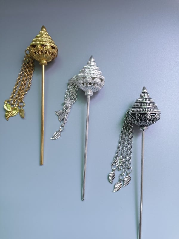 Juukseklips peakatte aksessuaarina — rahvuslik stiil, naine, segu, elektroplating, Monolith