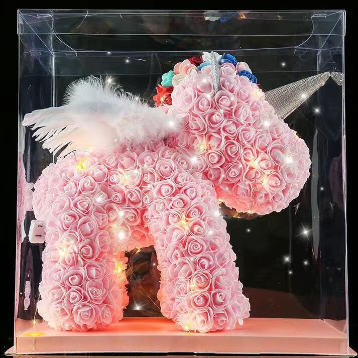 Egyszarvú motívumos örök rózsa – örök rózsa ajándék, születésnapokra, tanároknak és osztálytársaknak