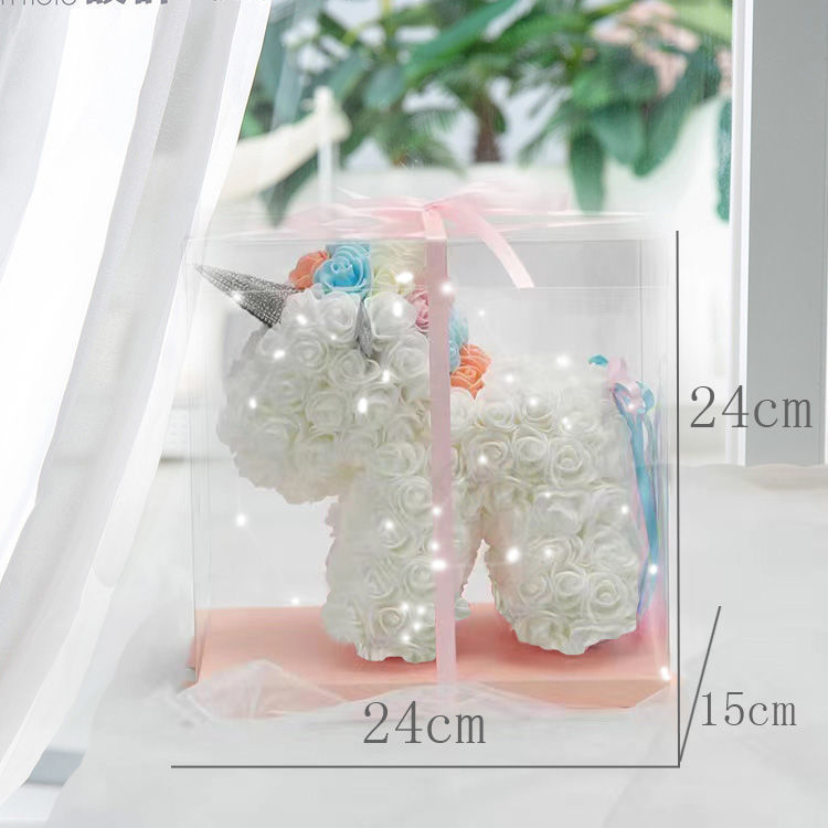 Egyszarvú motívumos örök rózsa – örök rózsa ajándék, születésnapokra, tanároknak és osztálytársaknak