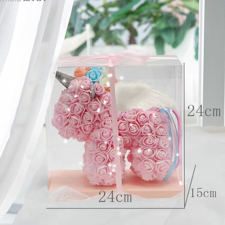 Egyszarvú motívumos örök rózsa – örök rózsa ajándék, születésnapokra, tanároknak és osztálytársaknak