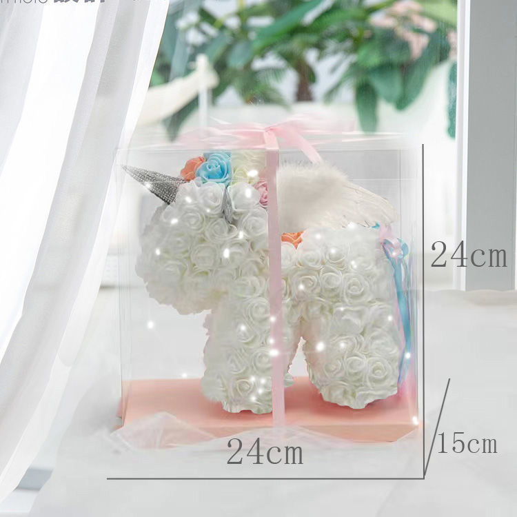 Egyszarvú motívumos örök rózsa – örök rózsa ajándék, születésnapokra, tanároknak és osztálytársaknak