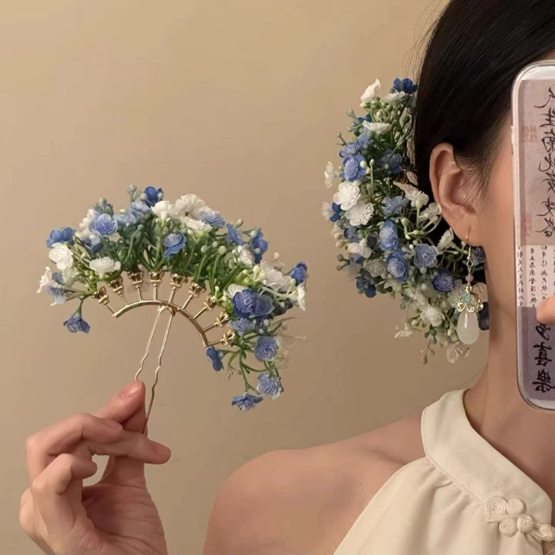 Dodatak za kosu – Gypsophila cvijet od smole, moderan minimalistički stil (Materijal: smola; Oblik: cvijeće; Sezona: Zima 2025)