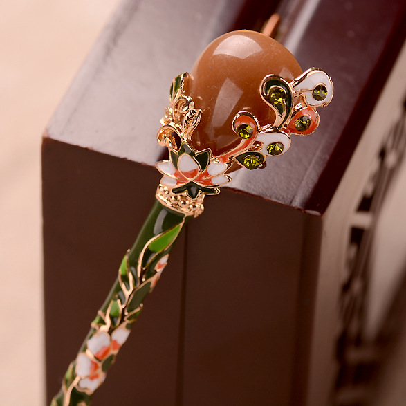 Kopča za kosu s cloisonné, retro stil, legura, geometrijski dizajn, elektroplatiranje
