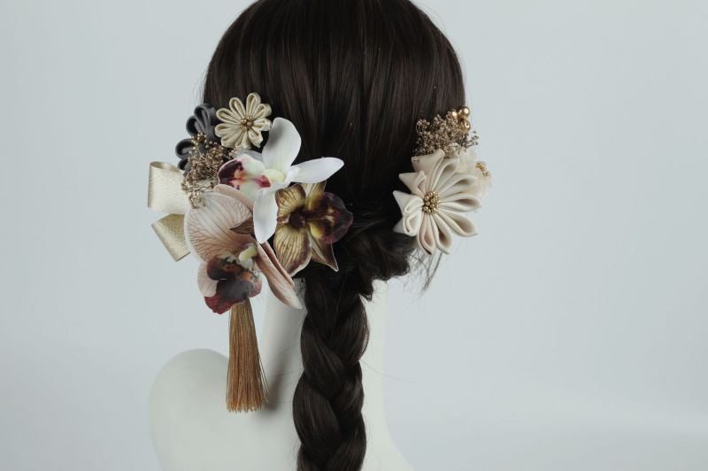 Set za kosu – etnički stil, poliester dodaci za kosu s dizajnom Phalaenopsis svilenih cvjetova, Anpeng Jewelry, ljeto 2024