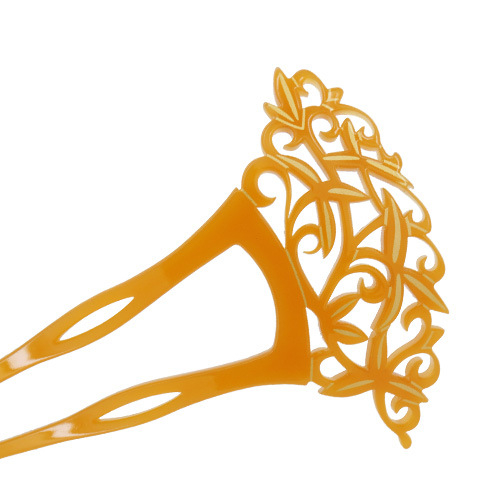 Akrüülne juukseklips lehekujundusega, retro stiil, serigraafiline viimistlus, pruudile peakaunistus