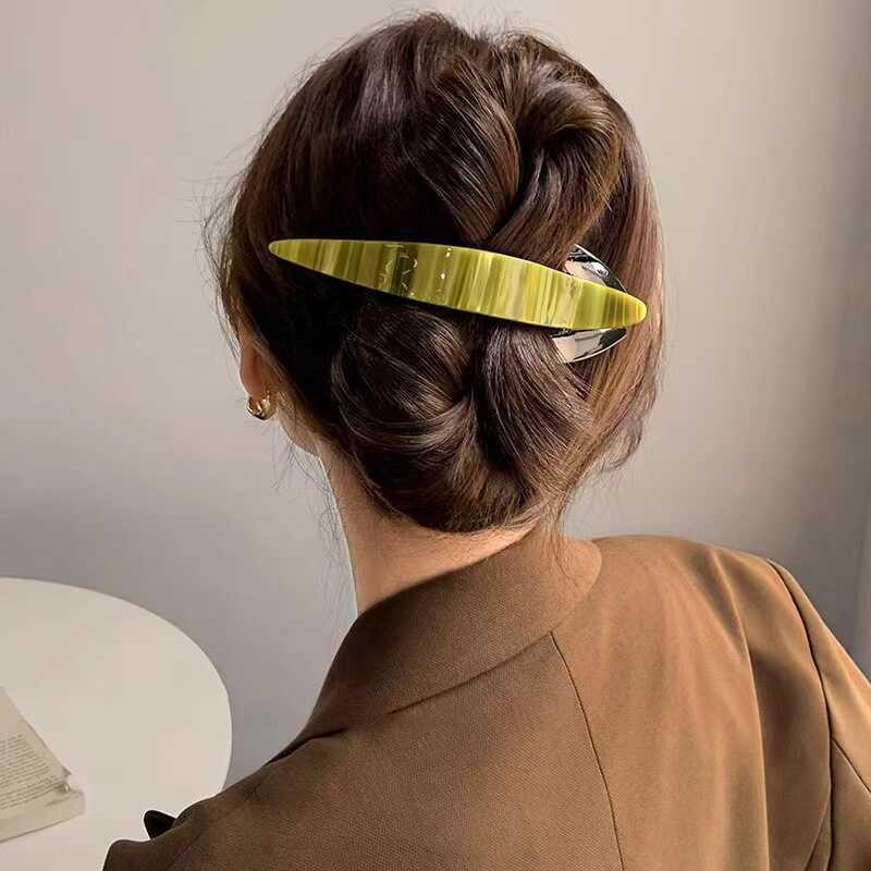 Spona za kosu od acetata, velika Duckbill klipsa za stražnji updo, ručna izrada, dodatak za glavu (Materijal: Drugo; Podrijetlo: Yiwu; Sezona: Ljeto 2025; Stil: Casual; Kategorija: Dodaci za glavu)