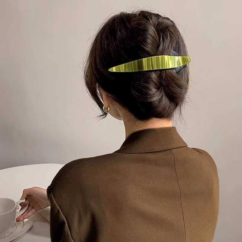 Spona za kosu od acetata, velika Duckbill klipsa za stražnji updo, ručna izrada, dodatak za glavu (Materijal: Drugo; Podrijetlo: Yiwu; Sezona: Ljeto 2025; Stil: Casual; Kategorija: Dodaci za glavu)