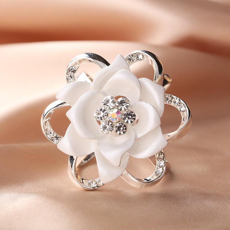 Broșă din aliaj, motiv cu flori, stil fashion pastoral, finisaj electroplacat, funcție fixă