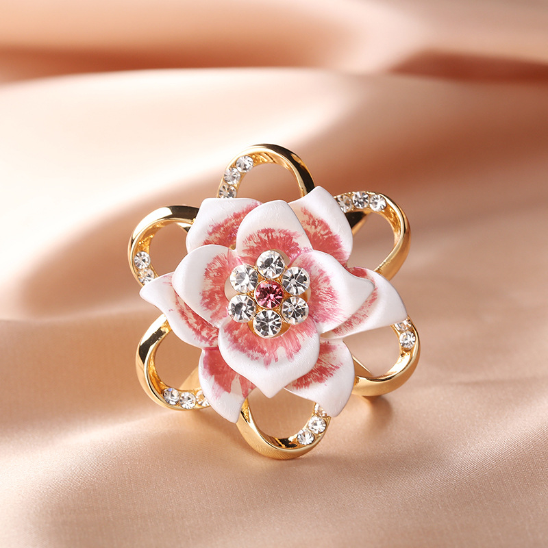 Broșă din aliaj, motiv cu flori, stil fashion pastoral, finisaj electroplacat, funcție fixă