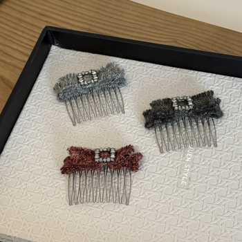 Greb za kosu u obliku mašne, ručno izrađen, mješavina materijala, za žene, Zima 2025