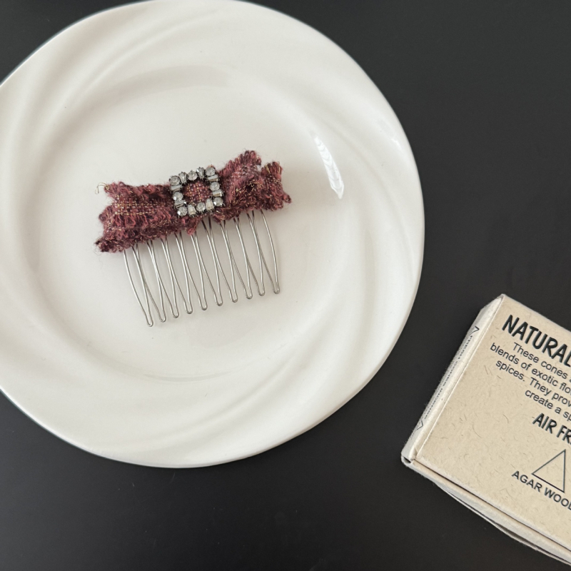 Greb za kosu u obliku mašne, ručno izrađen, mješavina materijala, za žene, Zima 2025