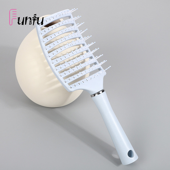 Uvijeni češalj za stiliziranje kose i masažu vlasišta – ABS materijal, elektroplirano završna obrada, glatki zubi