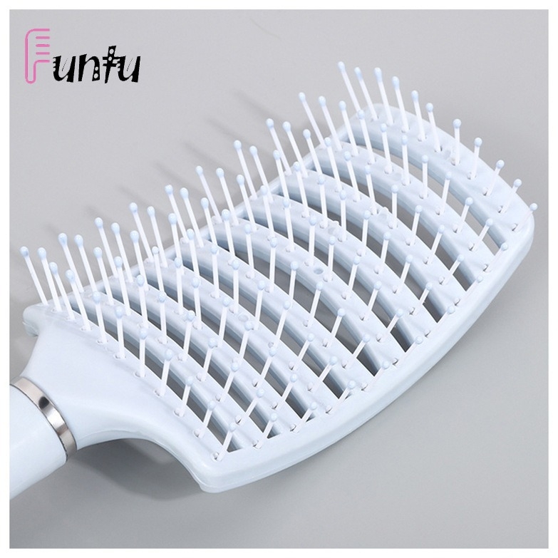 Uvijeni češalj za stiliziranje kose i masažu vlasišta – ABS materijal, elektroplirano završna obrada, glatki zubi