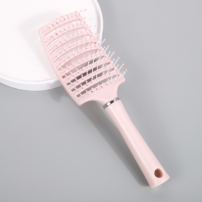 Uvijeni češalj za stiliziranje kose i masažu vlasišta – ABS materijal, elektroplirano završna obrada, glatki zubi