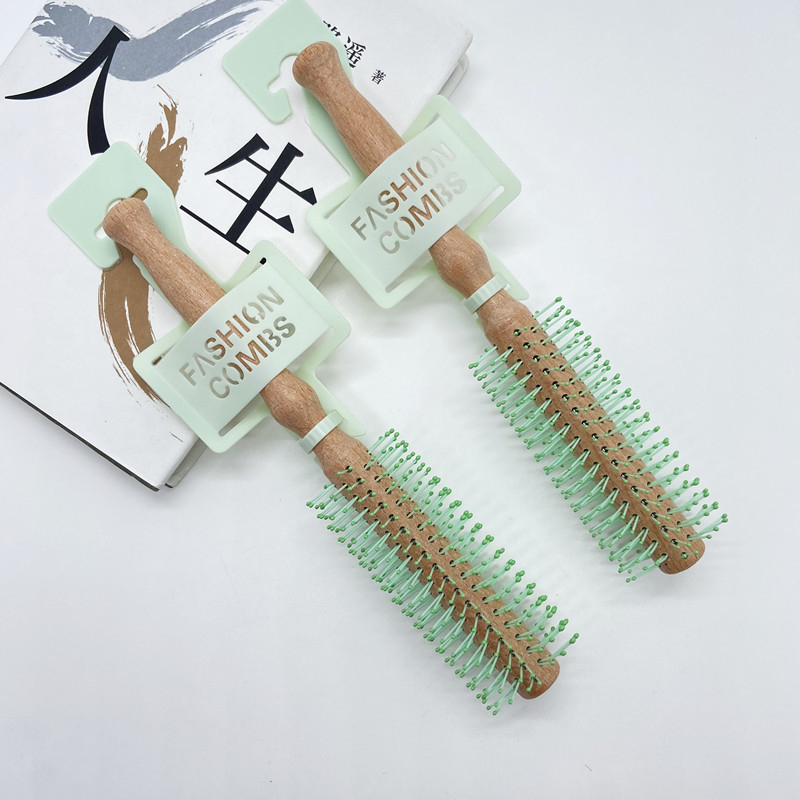 Дървен цилиндричен гребен за къдрене