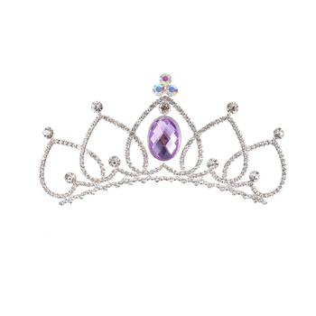 Vlasový doplnok - diadéma s rhinestone, dievčenský štýl pre deti (Materiál: rhinestone; Tvar: Diadéma; Spracovanie: Elektroplatovanie; Kryštál: Biela)