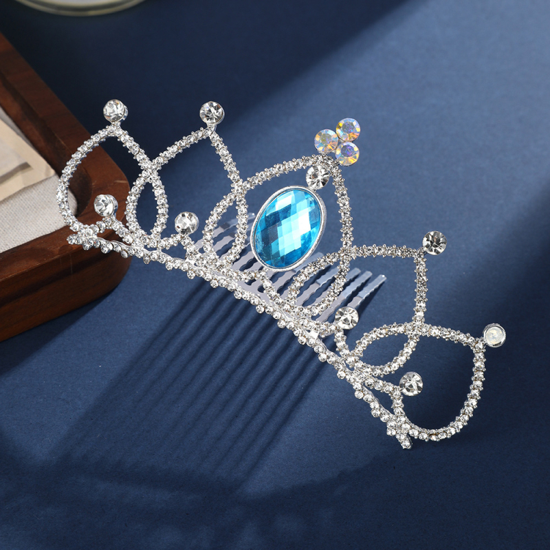 Vlasový doplnok - diadéma s rhinestone, dievčenský štýl pre deti (Materiál: rhinestone; Tvar: Diadéma; Spracovanie: Elektroplatovanie; Kryštál: Biela)