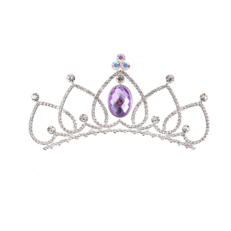 Vlasový doplnok - diadéma s rhinestone, dievčenský štýl pre deti (Materiál: rhinestone; Tvar: Diadéma; Spracovanie: Elektroplatovanie; Kryštál: Biela)
