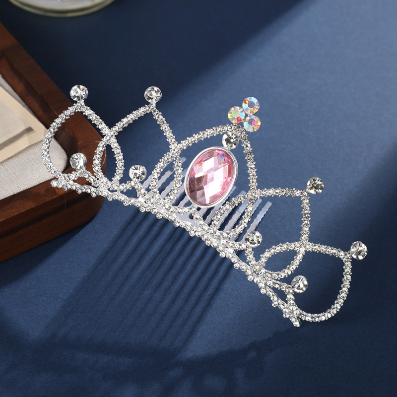 Vlasový doplnok - diadéma s rhinestone, dievčenský štýl pre deti (Materiál: rhinestone; Tvar: Diadéma; Spracovanie: Elektroplatovanie; Kryštál: Biela)