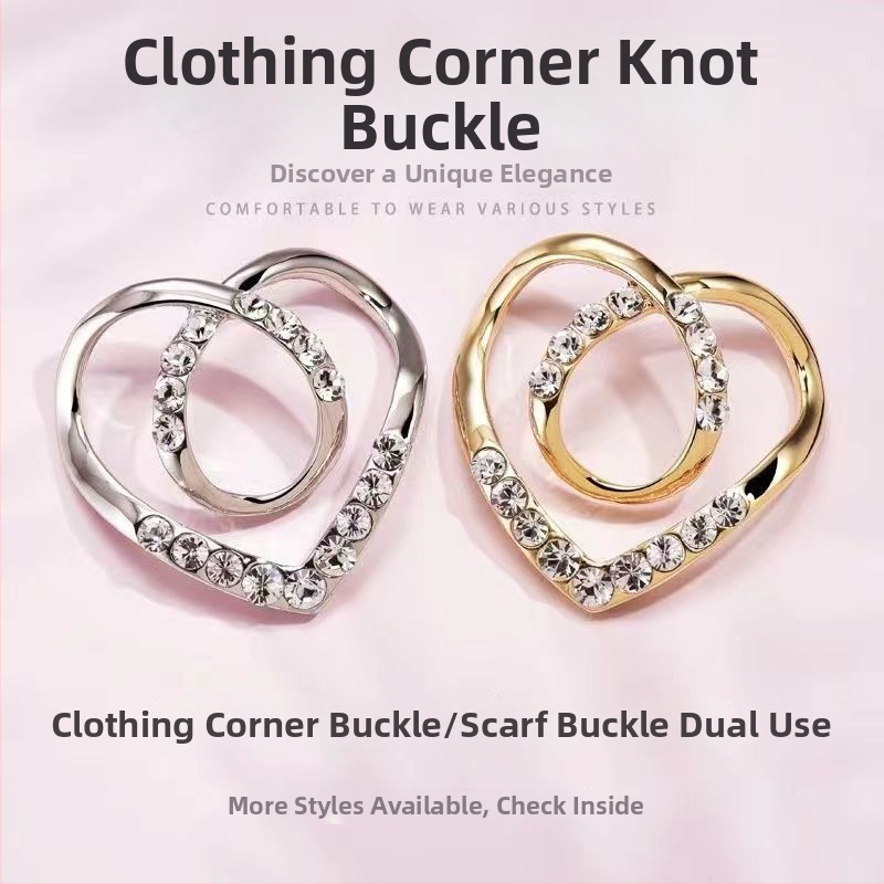 Príslušenstvo na tričko s uzlom na leme a stlačením v páse, zliatina kovov, jednoduchý štýl, jar 2025