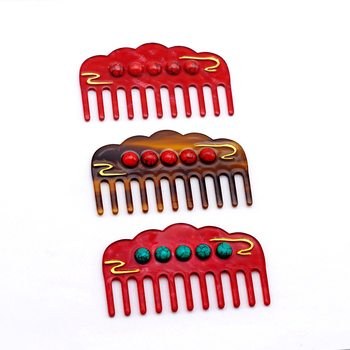 Acetát hajkefe, kínai stílus, felhőmintás agat, széles fogak, kézzel készített