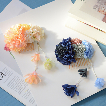 Dodatak za kosu, ručno izrađeni platneni ukras s resicama, japansko-korejski stil vjetra, cvjetni dizajn, individualno pakiranje
