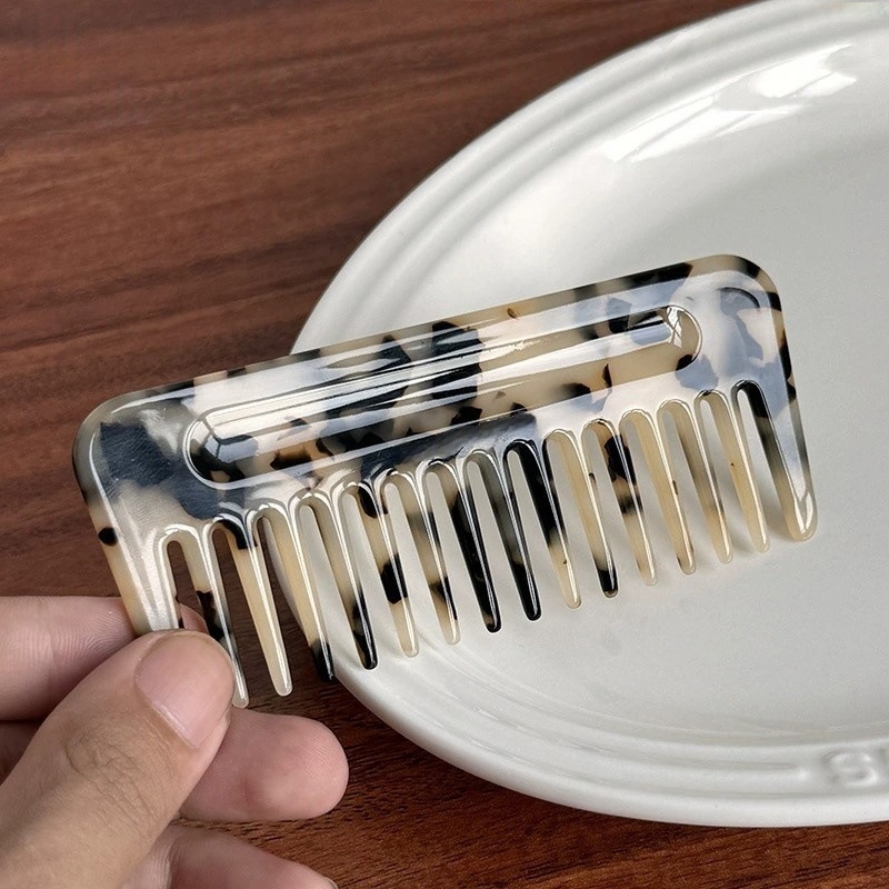 Дамски ръчно изработен гребен за коса с геометричен дизайн, прост стил и цитрин кристал