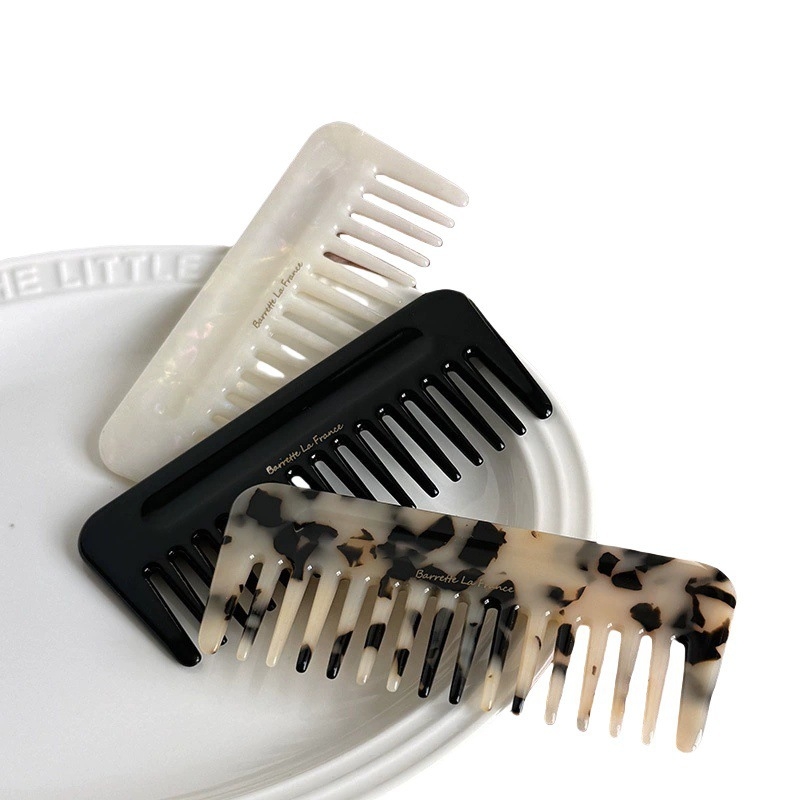 Гребен за коса Jiwu от ацетатна пластина, ръчна изработка, геометрична форма, цитрин кристал, антистатичен (ацетатна пластина; ръчна изработка; геометрична форма; цитрин кристал)